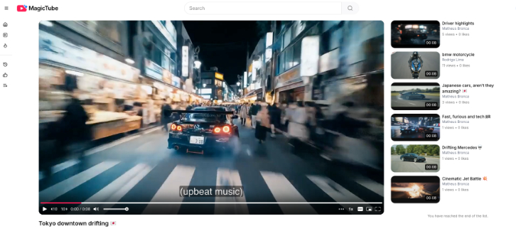 MagicTube - Video page