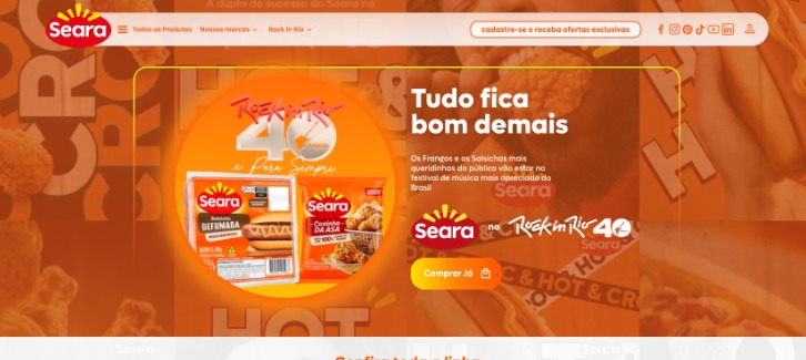 Hub Seara - Rock in Rio landing page